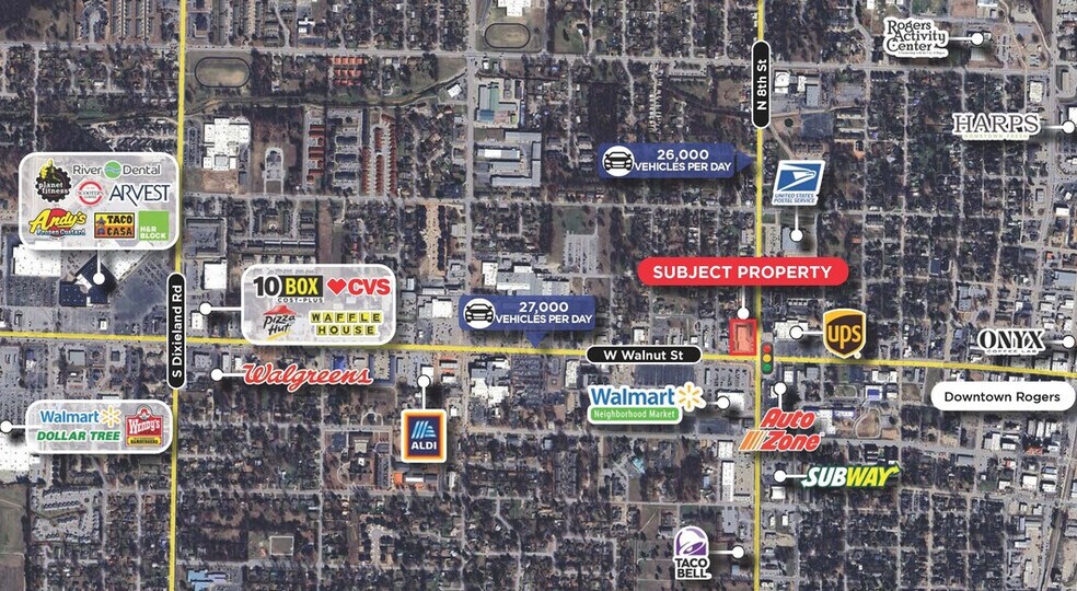 More Photos Of 100 N 8th St, Rogers Storefront Retail Office For Sale