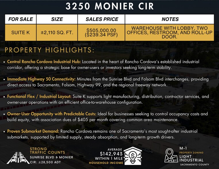 More Photos Of 3250 Monier Cir, Rancho Cordova Manufacturing For Sale