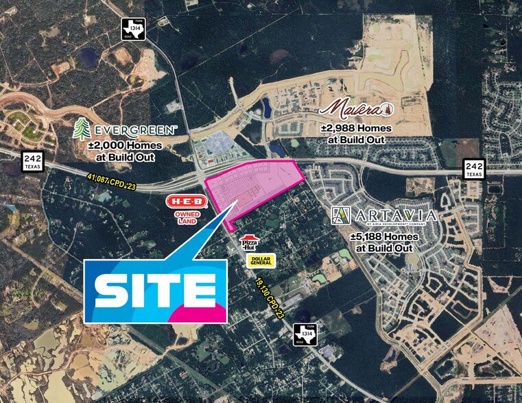 Primary Photo Of SEQ Hwy 242 & FM 1314, Conroe Land For Lease