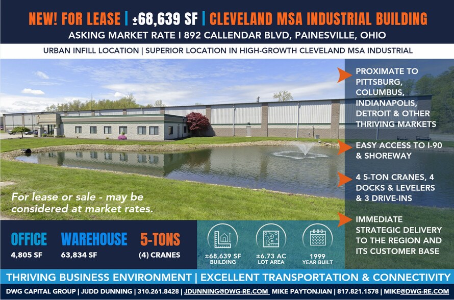Primary Photo Of 892 Callendar Blvd, Painesville Manufacturing For Lease