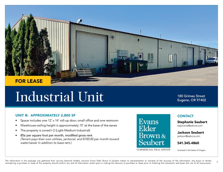 More Photos Of 180 Grimes St, Eugene Service For Lease