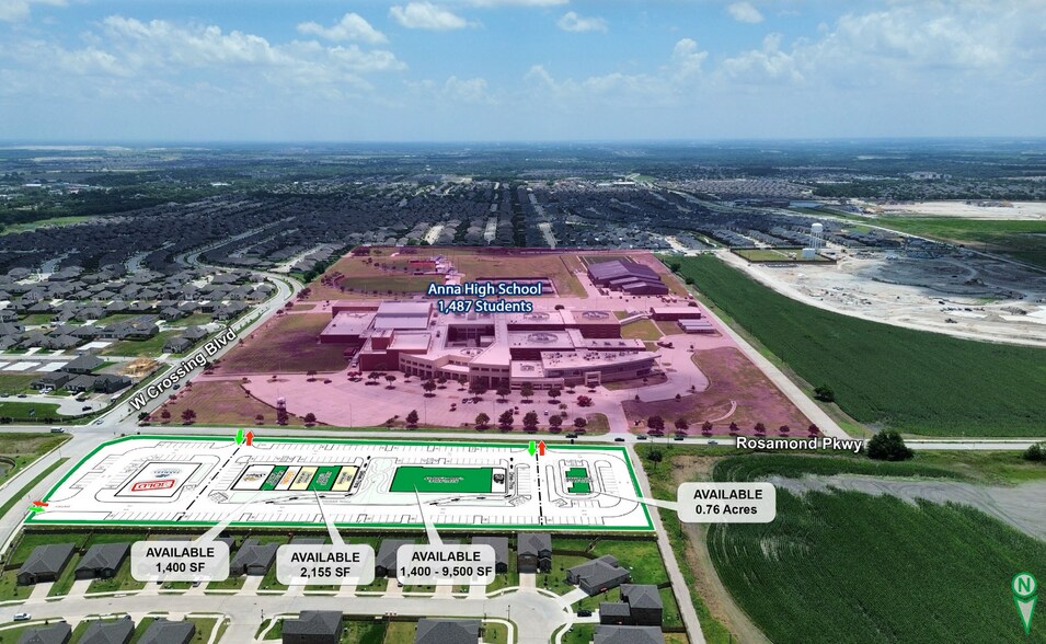 More Photos Of NWC of West Crossing & Rosamond Pkwy blvd, Anna Storefront For Lease
