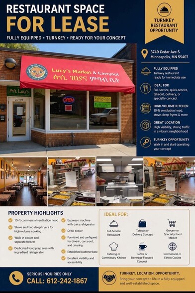 Primary Photo Of 3749 Cedar Ave S, Minneapolis Restaurant For Lease