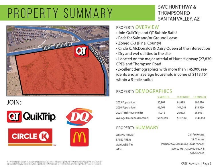More Photos Of SW Hunt Hwy & Thompson Rd, San Tan Valley Land For Sale