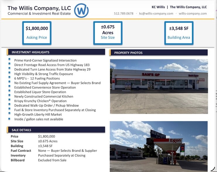 More Photos Of 30 N Highway 183, Liberty Hill Service Station For Sale