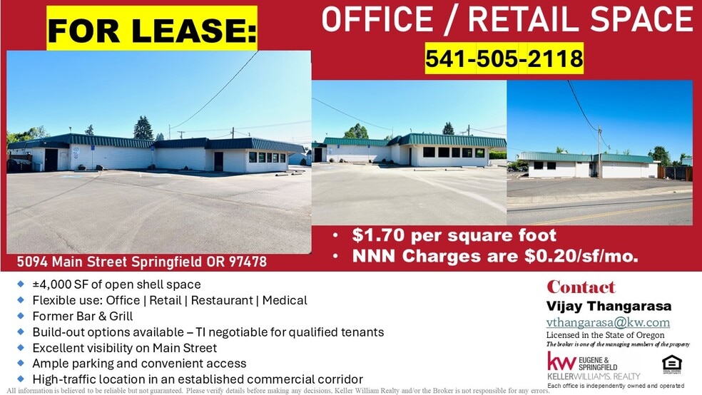 Primary Photo Of 5094 Main St, Springfield Restaurant For Lease