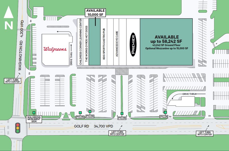 More Photos Of 2614-2678 W Golf Rd, Glenview General Retail For Lease