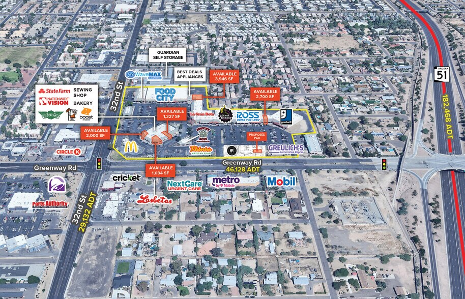More Photos Of 3202 E Greenway Rd, Phoenix General Retail For Lease