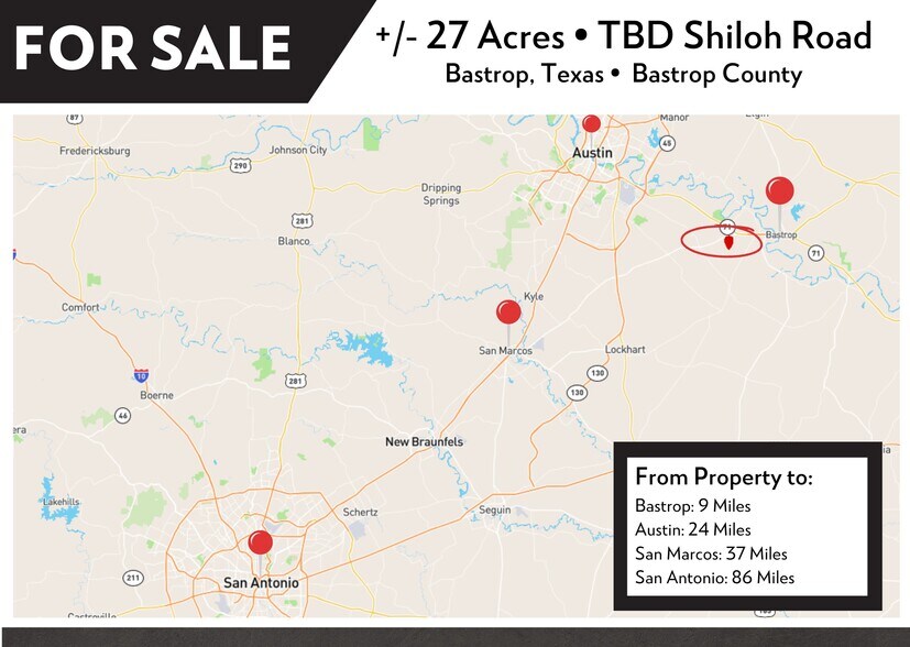 More Photos Of TBD (27 Acres) Shiloh Road, Bastrop Land For Sale
