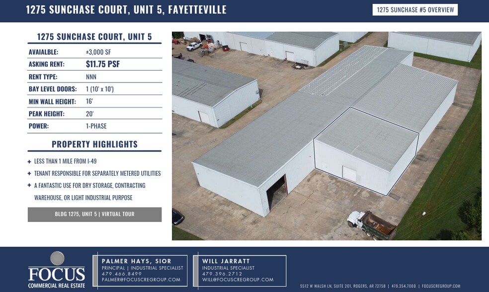 More Photos Of 1275 W Sunchase Ct, Fayetteville Warehouse For Lease