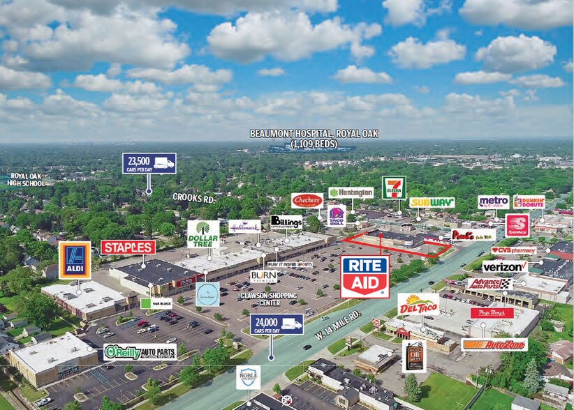 More Photos Of 1301 W 14 Mile Rd, Clawson Freestanding For Lease