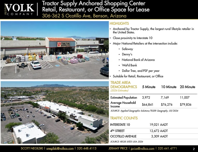 More Photos Of 306-362 S Ocotillo Ave, Benson Storefront Retail Office For Lease