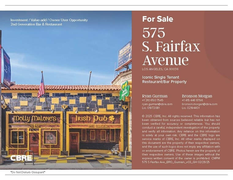 More Photos Of 575 S Fairfax Ave, Los Angeles Bar For Sale