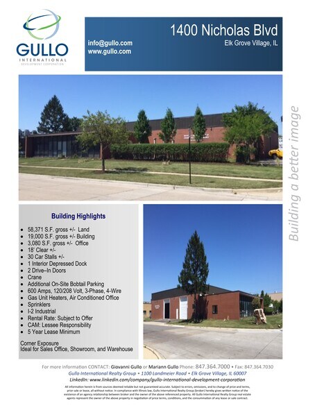 Primary Photo Of 1400 Nicholas Blvd, Elk Grove Village Warehouse For Lease