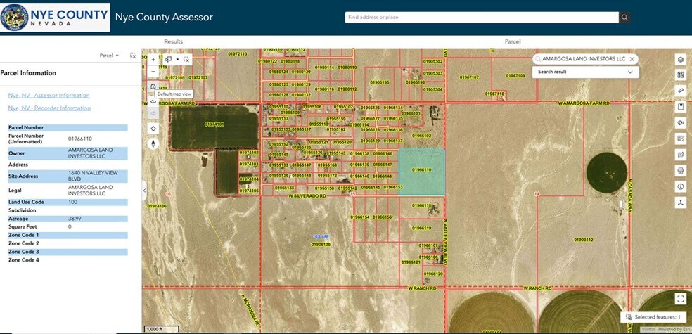 More Photos Of 1640 Valley View Blvd, Amargosa Valley Land For Sale