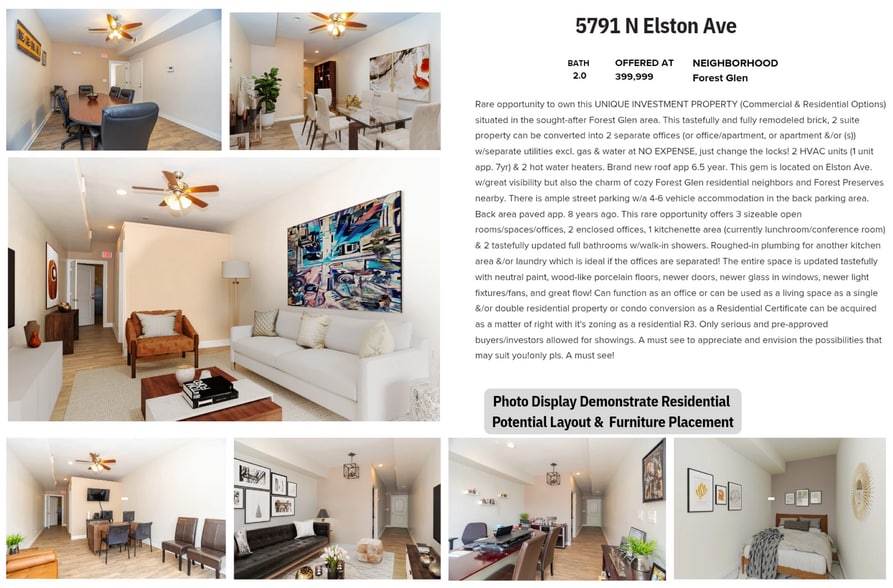 More Photos Of 5791 N Elston, Chicago Storefront Retail Office For Sale