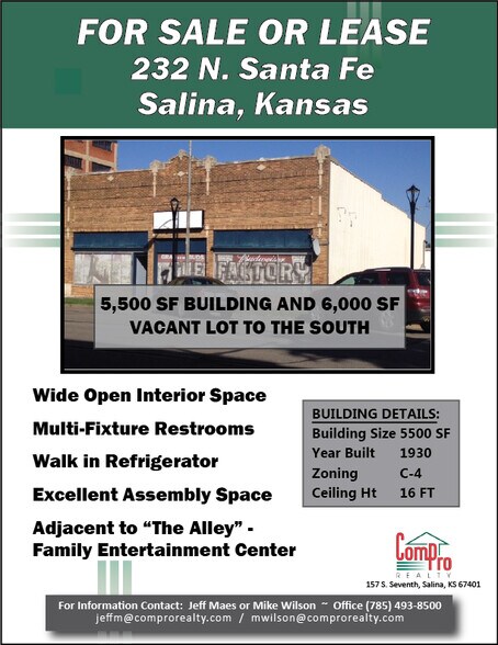 Primary Photo Of 232 N Santa Fe Ave, Salina Storefront Retail Office For Sale