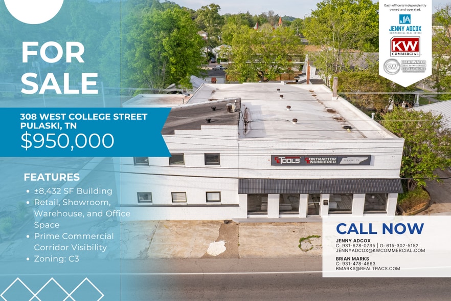 Primary Photo Of 308 W College St, Pulaski Flex For Sale