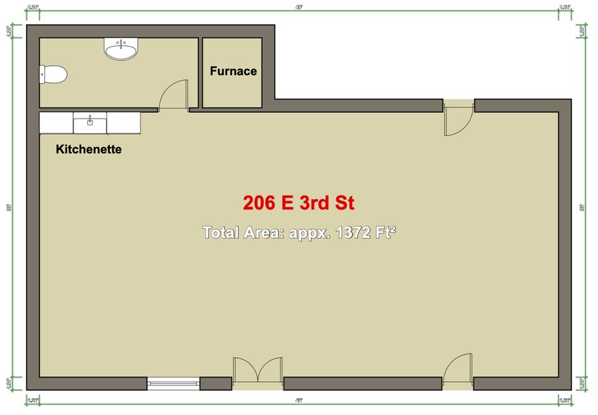 More Photos Of 204-206 E 3rd St, Brookston Showroom For Lease