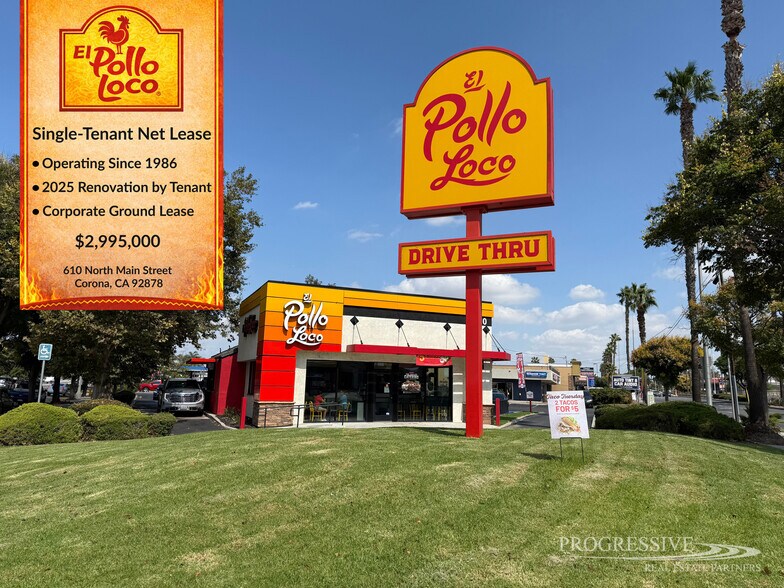 Primary Photo Of 610 N Main St, Corona Fast Food For Sale