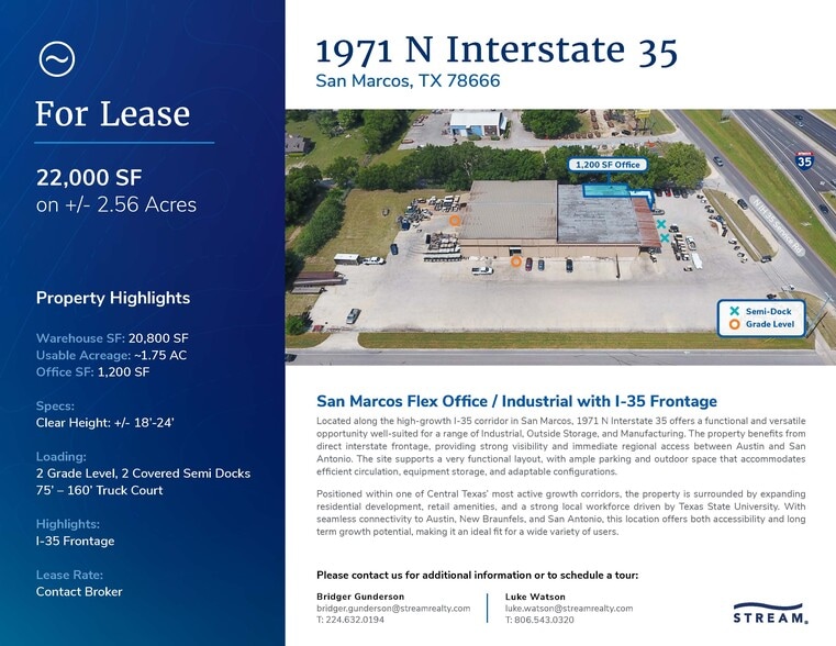 More Photos Of 1971 N I-35, San Marcos Warehouse For Lease