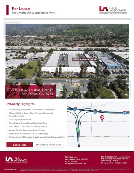 Primary Photo Of 555 W Allen Ave, San Dimas Warehouse For Lease