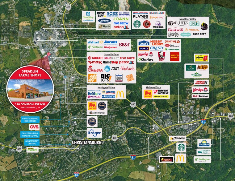 More Photos Of 110-180 Conston Ave, Christiansburg General Retail For Lease