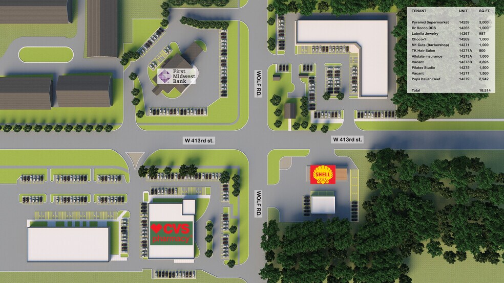 More Photos Of 14259-14279 Wolf Rd, Orland Park General Retail For Sale