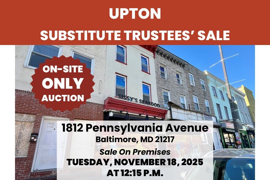 More Photos Of 1812 Pennsylvania Ave, Baltimore Storefront Retail Residential For Sale