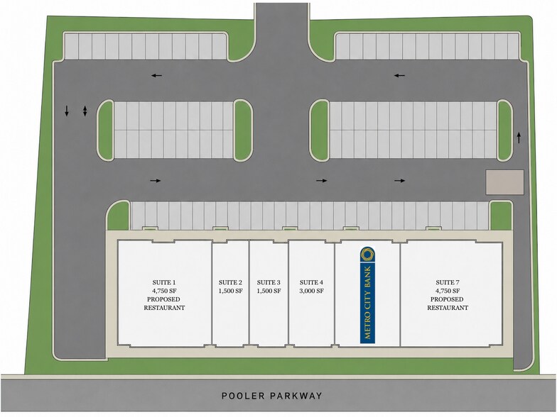More Photos Of 70 William Blakely xing, Pooler Storefront Retail Office For Lease
