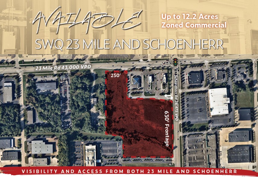 More Photos Of 13430 23 Mile Rd & Schoenherr Rd, Shelby Township Land For Lease