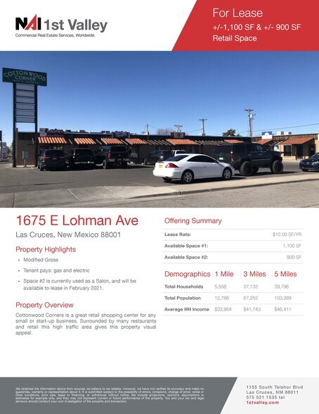 More Photos Of 1675 E Lohman Ave, Las Cruces Storefront For Lease