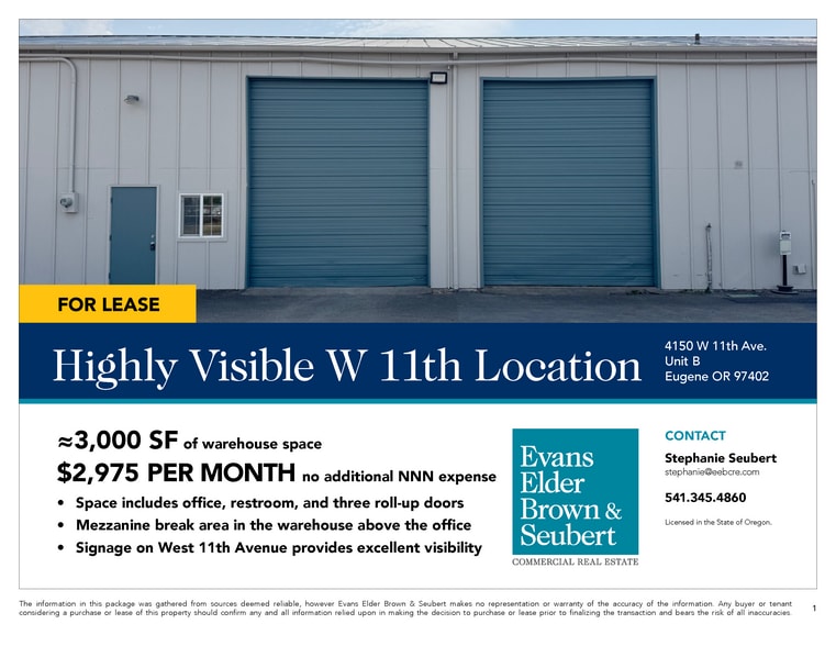More Photos Of 4150 W 11th Ave, Eugene Warehouse For Lease