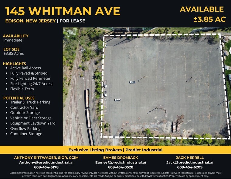Primary Photo Of 145 Whitman Ave, Edison Land For Lease
