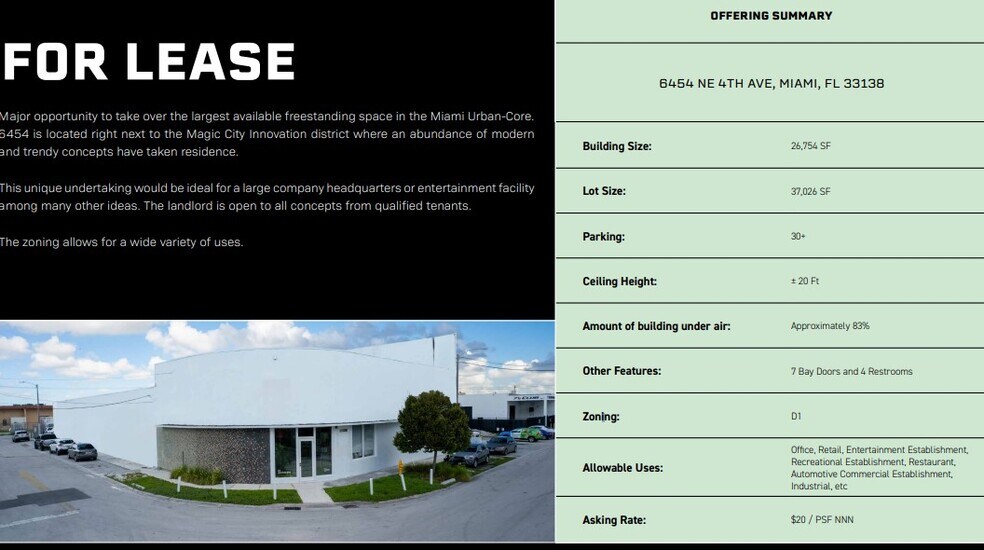 More Photos Of 6454 NE 4th Ave, Miami Light Manufacturing For Lease