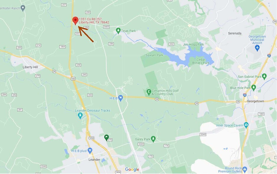 More Photos Of 1351 County Road 257, Liberty Hill Land For Sale