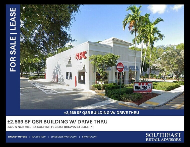 Primary Photo Of 3300 N Nob Hill Rd, Sunrise Fast Food For Lease