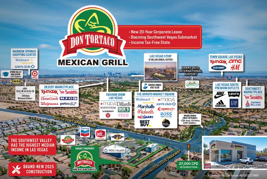 Primary Photo Of 8295 S Fort Apache Rd, Las Vegas Fast Food For Sale