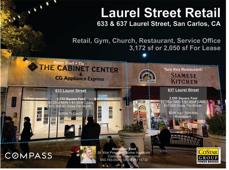 Primary Photo Of 633-637 Laurel St, San Carlos Restaurant For Lease