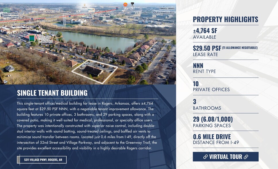 More Photos Of 5311 W Village Pky, Rogers Medical For Lease