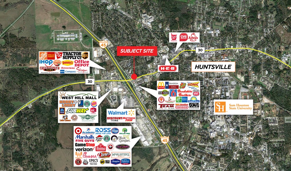 More Photos Of Hwy 30 & Interstate 45, Huntsville Land For Lease