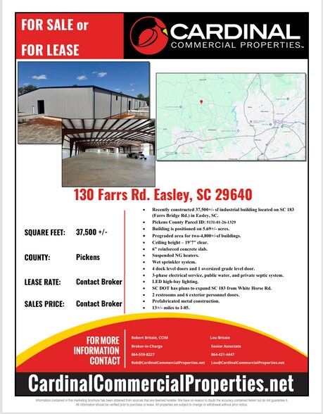 More Photos Of 130 Farrs Rd, Easley Manufacturing For Lease