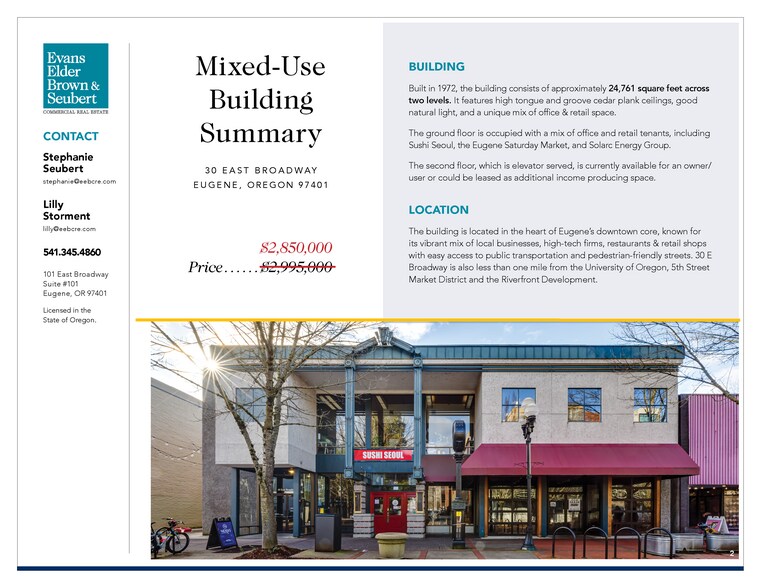 More Photos Of 30 E Broadway, Eugene Office For Sale