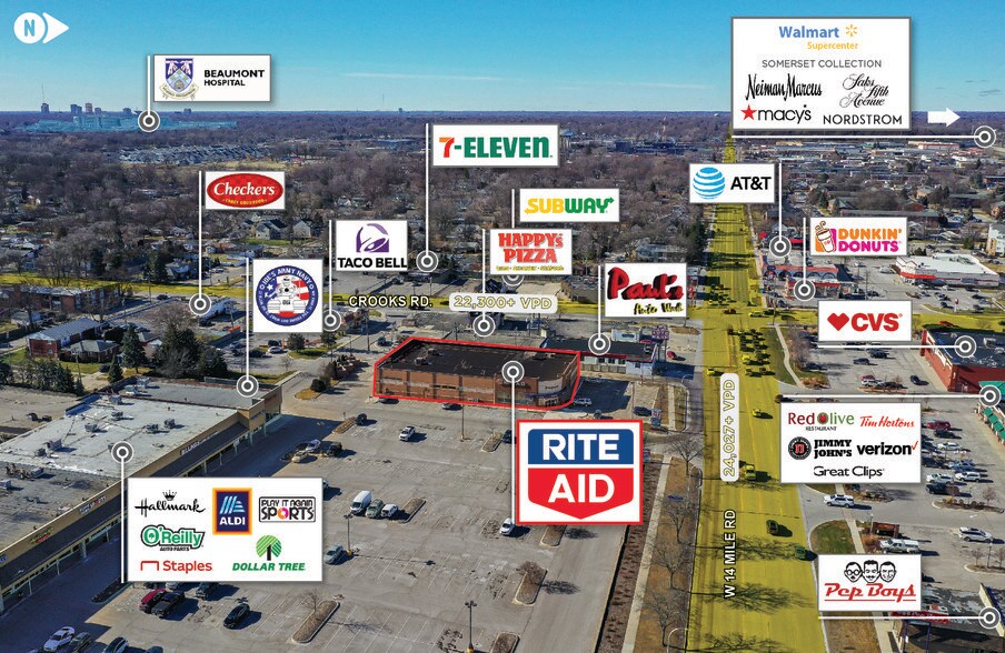 More Photos Of 1301 W 14 Mile Rd, Clawson Freestanding For Lease