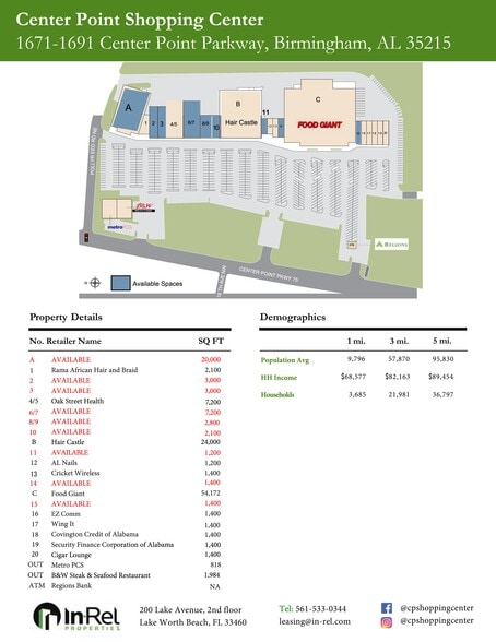 More Photos Of 1671-1691 Center Point Pky, Birmingham Unknown For Lease