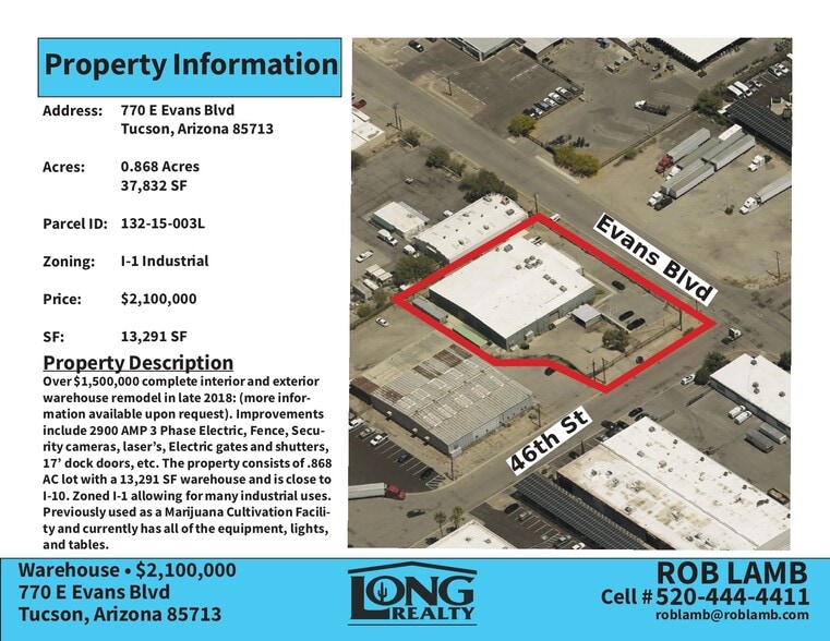 More Photos Of 770 E Evans Blvd, Tucson Manufacturing For Sale