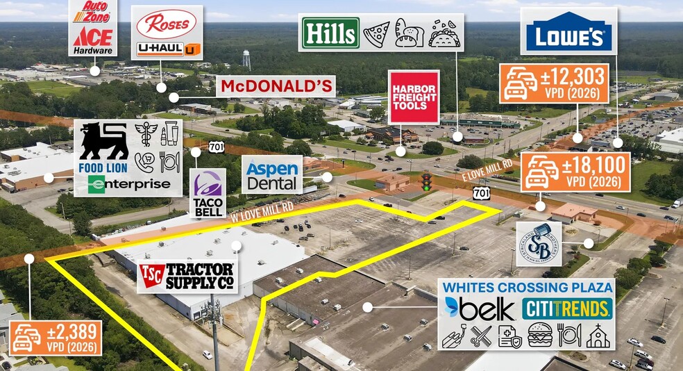 More Photos Of 28 Whites Crossing Plaza, Whiteville General Retail For Sale