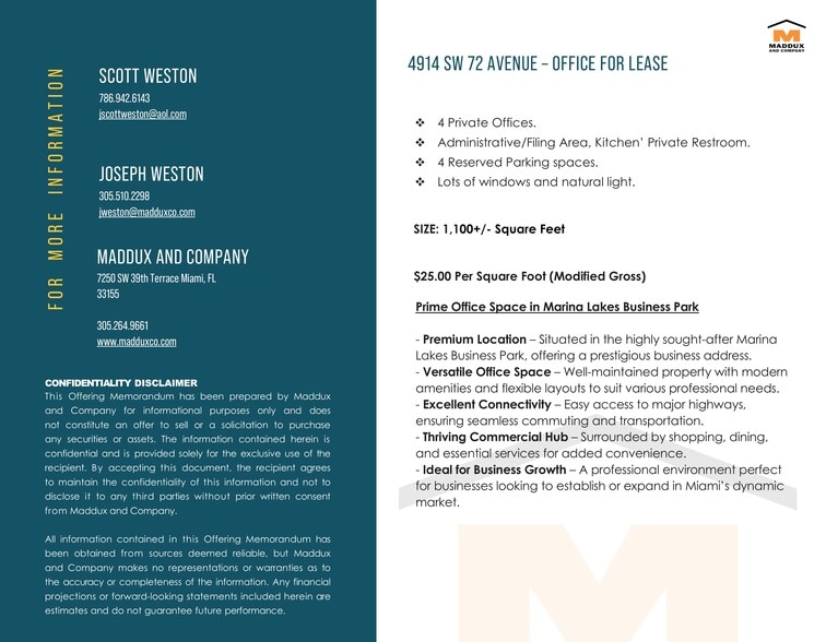 More Photos Of 4900-4914 SW 72nd Ave, Miami Office For Lease