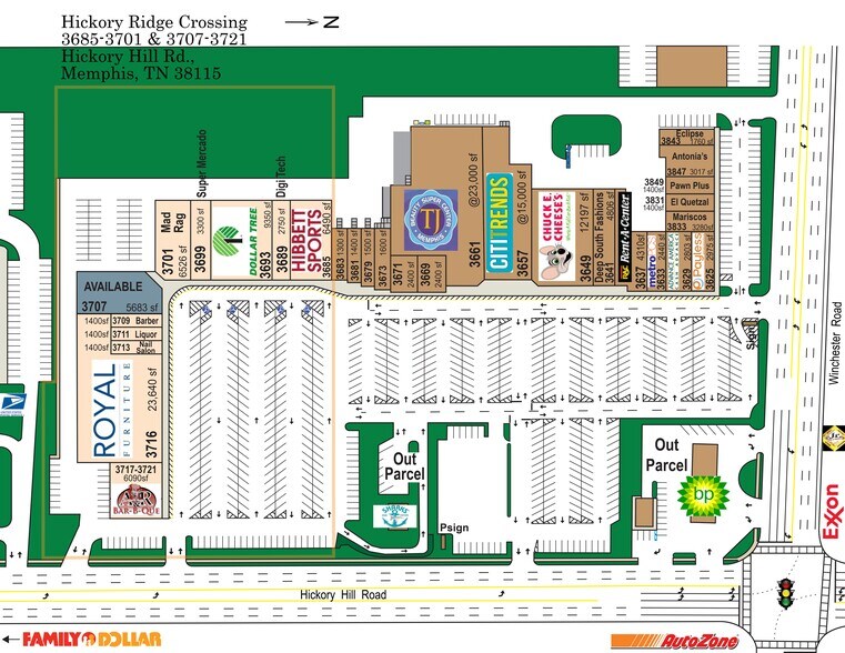 More Photos Of 3685-3721 Hickory Hill Rd, Memphis Storefront For Lease