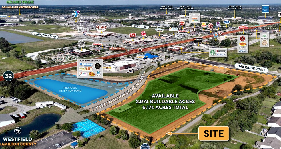 Primary Photo Of Oak Ridge & State Road 32 Rd, Westfield Land For Lease